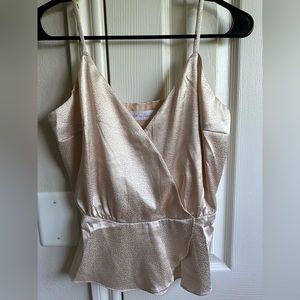 All in Favor shimmer wrapped tank top